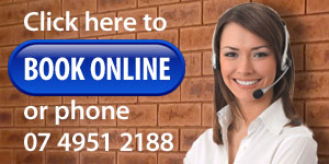 Click here to book online or phone 07 4951 2188